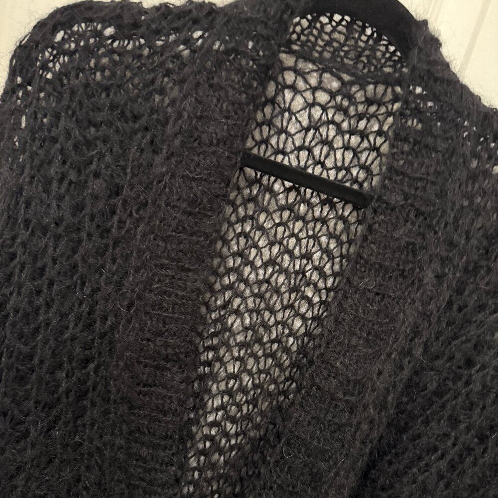 HANDMADE BLACK KNIT BALLOON SLEEVES SWEATER JACKET FROM NEW ZEALAND NEW (NWOT)